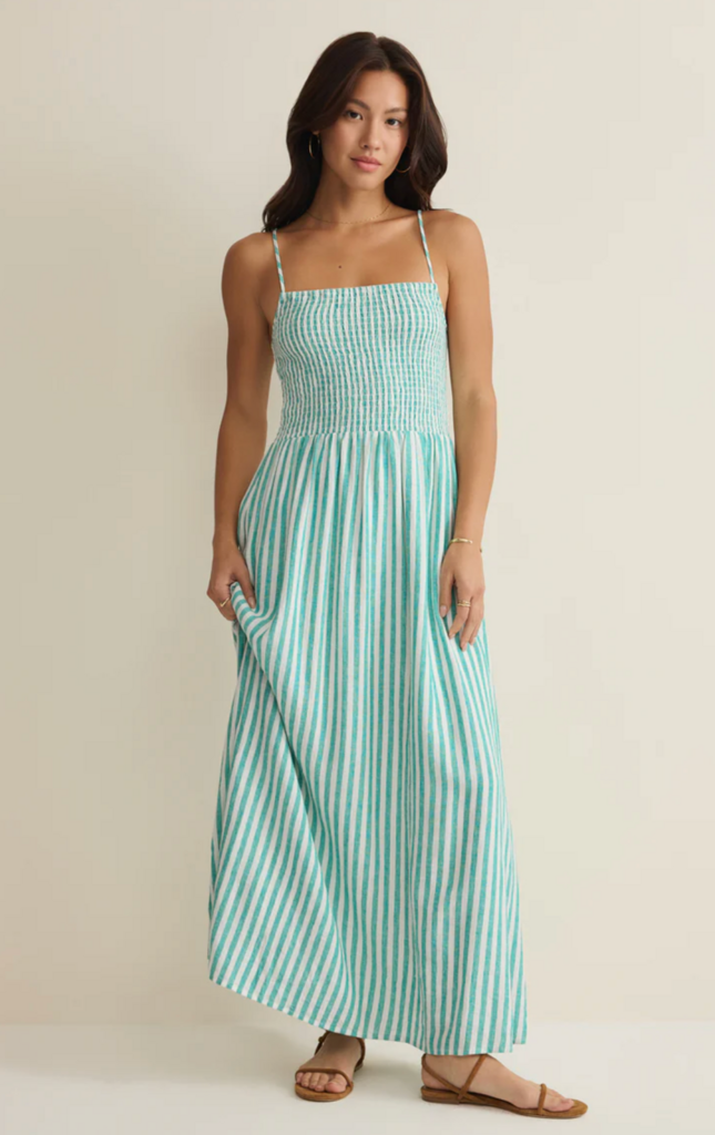 Z SUPPLY BAYSIDE STRIPE LINEN MAXI DRESS