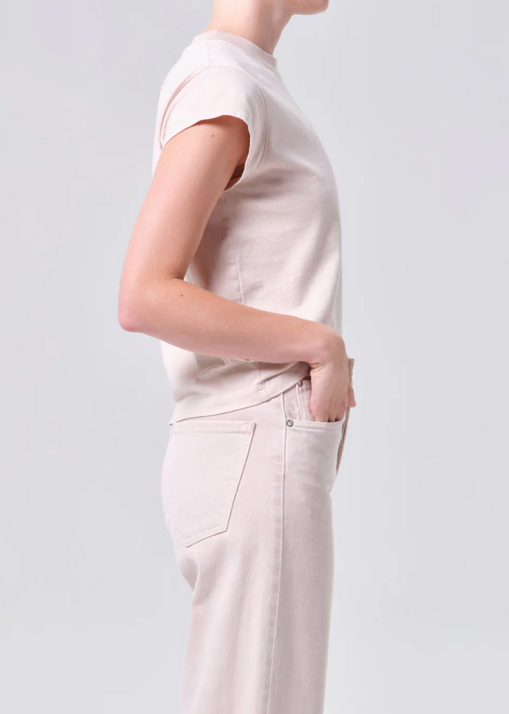 AGOLDE LONG LINE BRYCE CAP SLEEVE TEE