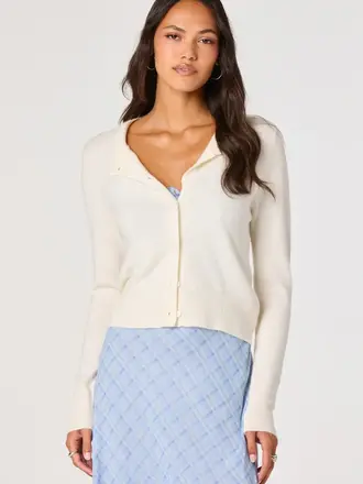 ASTR THE LABEL MARCY CARDIGAN OFF WHITE