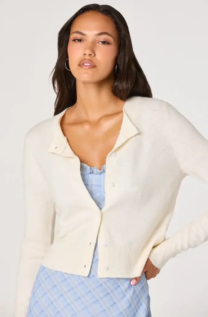 ASTR THE LABEL MARCY CARDIGAN OFF WHITE