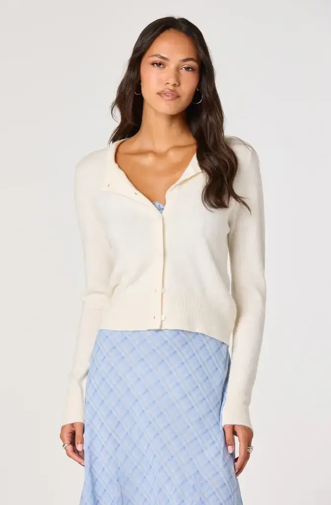 ASTR THE LABEL MARCY CARDIGAN OFF WHITE