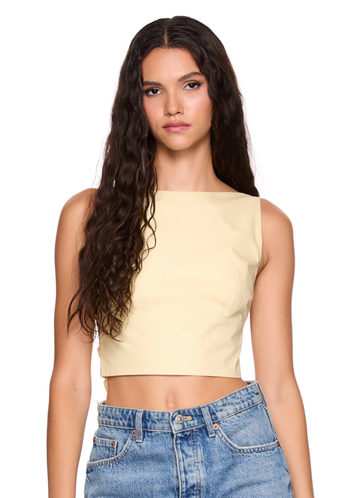 SUSANA MONACO POPLIN OPEN BACK TIE TANK