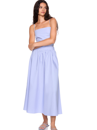 SUSANA MONACO POPLIN SMOCKING BACK STRING TOP