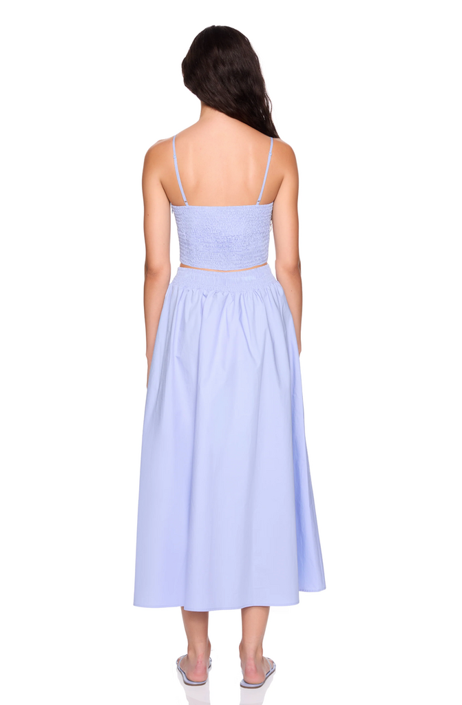 SUSANA MONACO POPLIN SMOCKING BACK STRING TOP