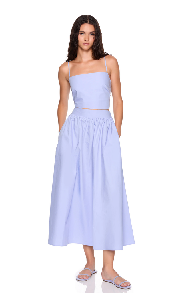 SUSANA MONACO POPLIN MIDI SKIRT