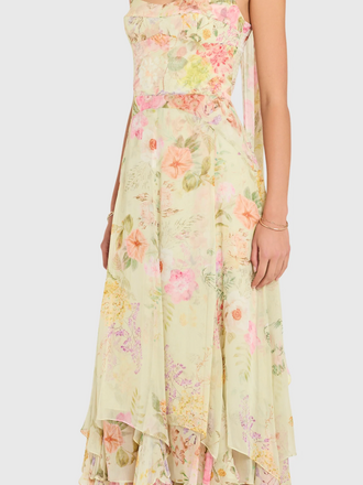 Amanda Uprichard GLORIANNA DRESS ENDIVE MULTI