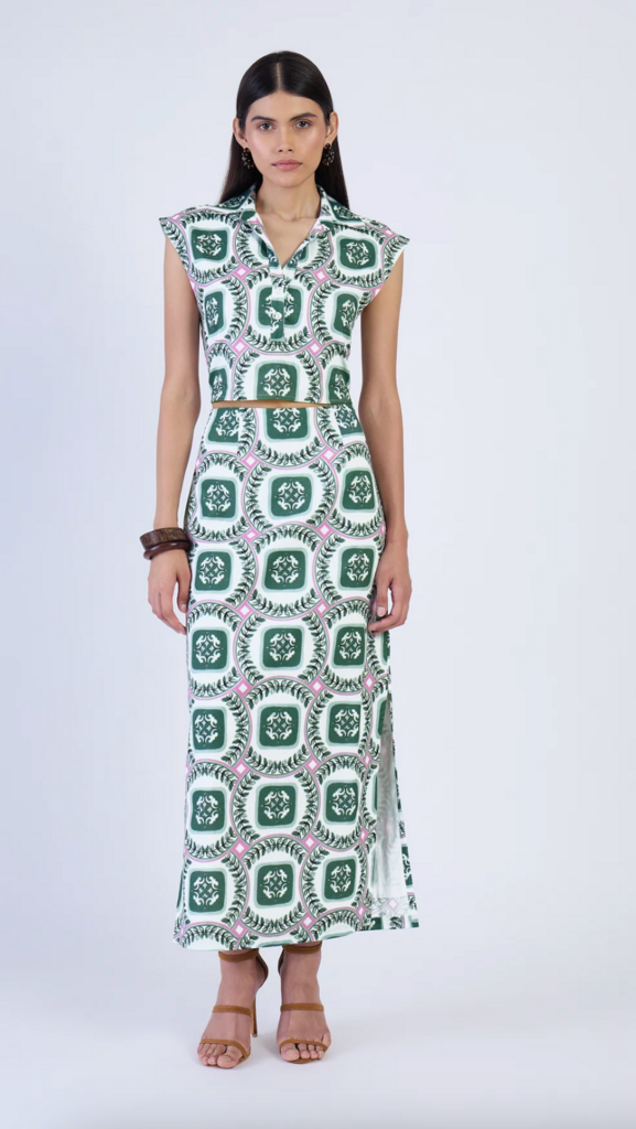 BEYOND BY VERA ASPEN SKIRT PALERMO EMERALD