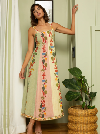 LOREN MULTI SHELL MIDI DRESS