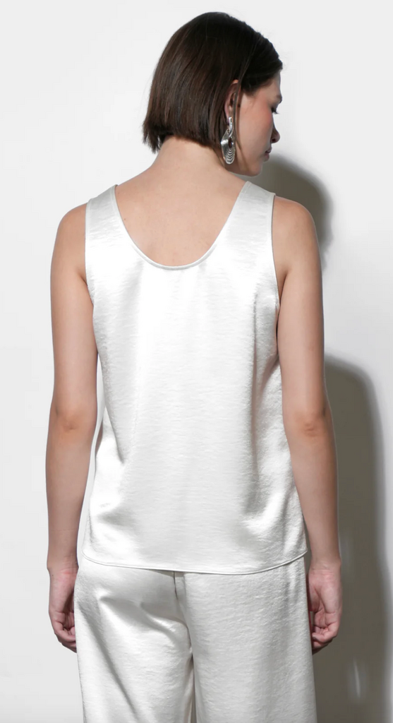 ARIANA EASY SATIN SLEEVELESS TOP IVORY
