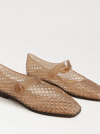 SAM EDELMAN MICHAELA JELLY MARY JANE FLAT TRANSPARENT BROWN JELLY 7.5
