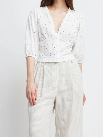 POPPY RUFFLED NECK BLOUSE