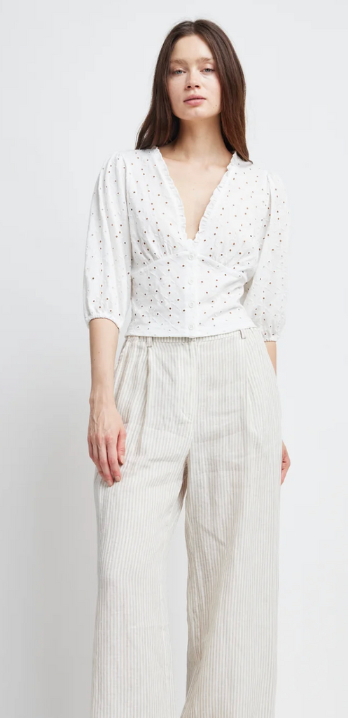 POPPY RUFFLED NECK BLOUSE