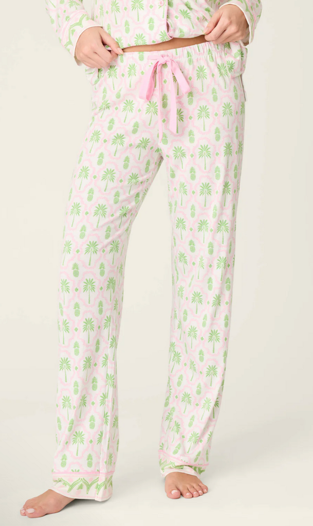 PJ SALVAGE PLAYFUL PRINTS ISLAND TIME OPEN LEG PJ PANTS