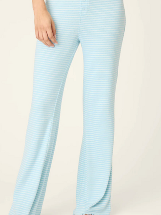 PJ SALVAGE SWEET STRIPES MORNING BLUE OPEN LEG LOUNGE PANTS