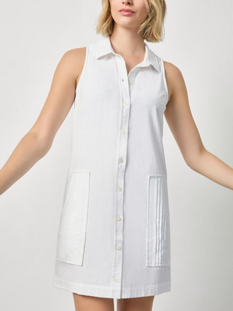 SLEEVELESS PLEAT POCKET DRESS