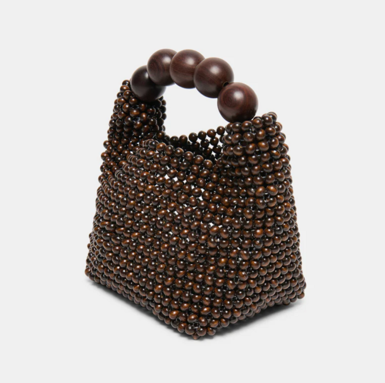 DOLCE VITA CLOVER  WOOD BEADED HANDBAG