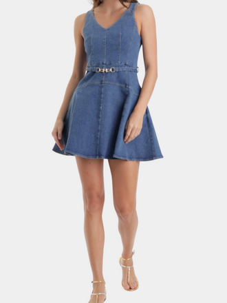 KARINA GRIMALDI LOLA DENIM MINI DRESS