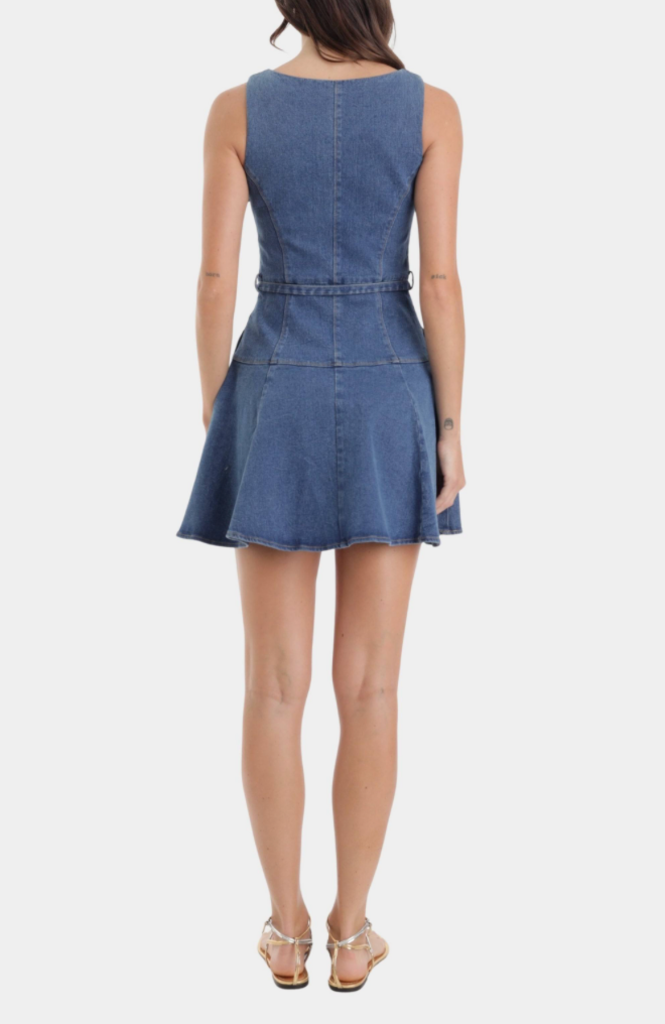 KARINA GRIMALDI LOLA DENIM MINI DRESS