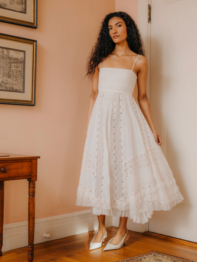 fitted lace wedding dress Solace London Marlowe Maxi Gown Hire – Only Designer Hire main image 1