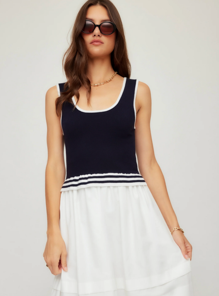 FIFTEEN TWENTY THEA CONTRAST MIDI DRESS