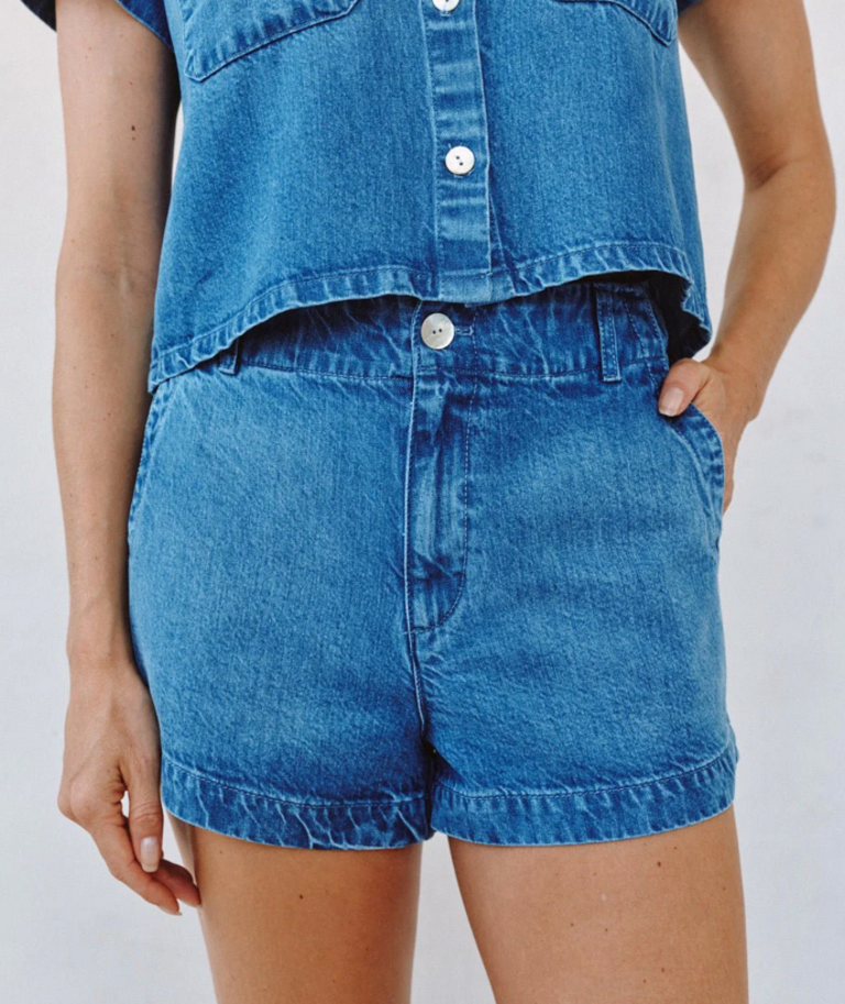 BELLA DAHL ELLE PLAYA TROUSER SHORT SPRING HORIZON WASH