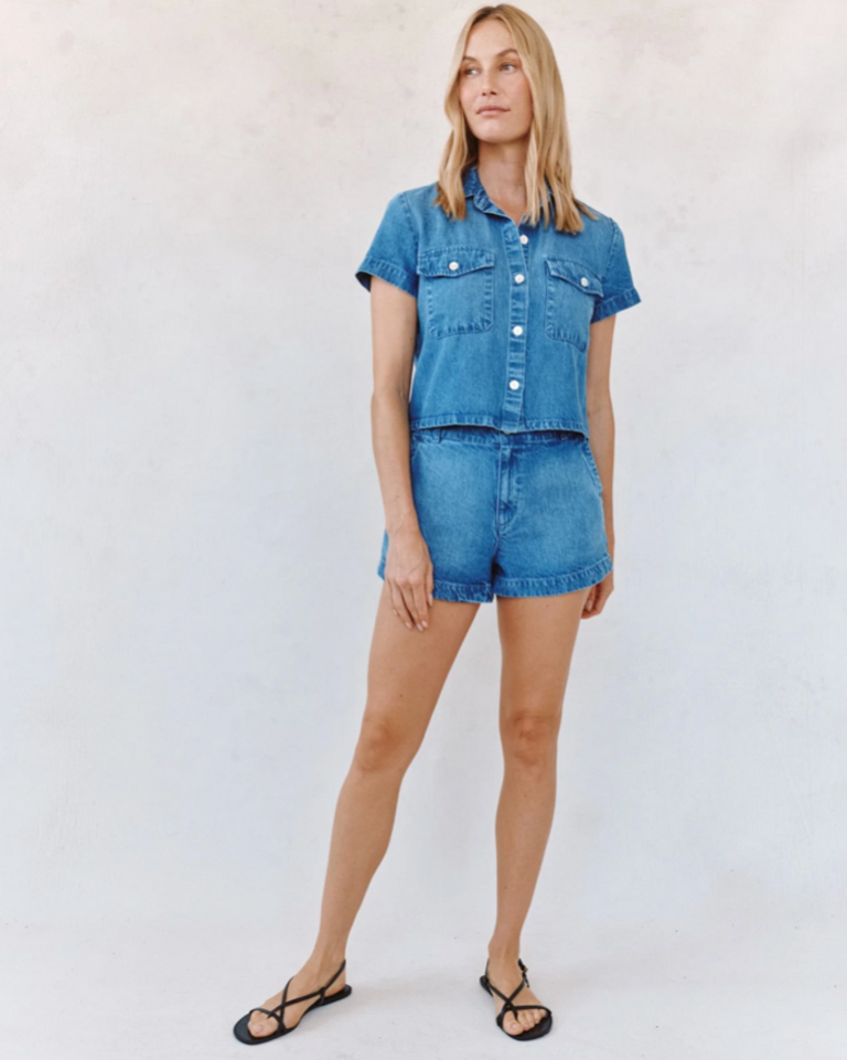 BELLA DAHL ELLE PLAYA TROUSER SHORT SPRING HORIZON WASH