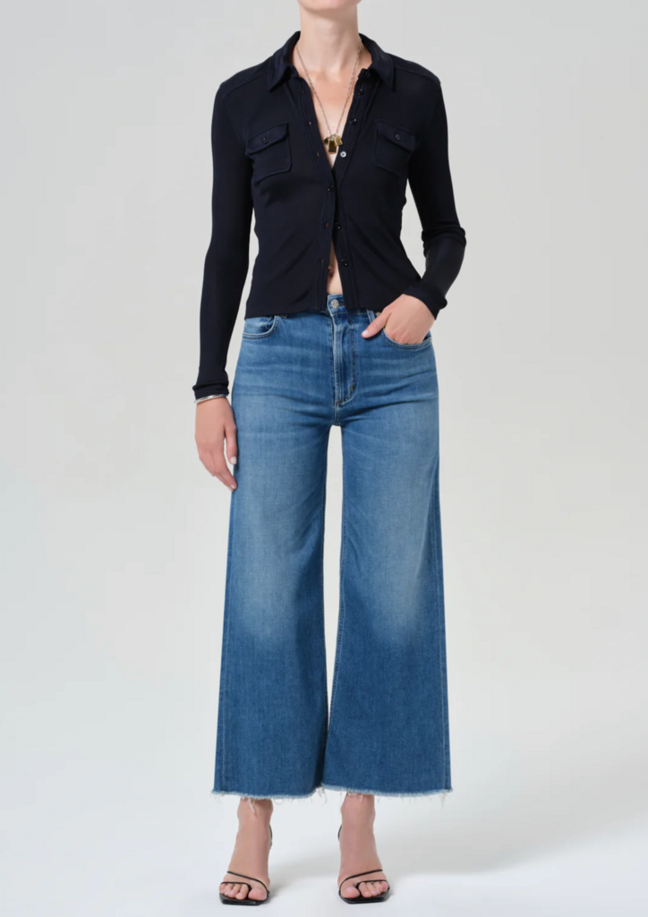 CITIZENS OF HUMANITY LYRA WIDE LEG CROP RAW HEM