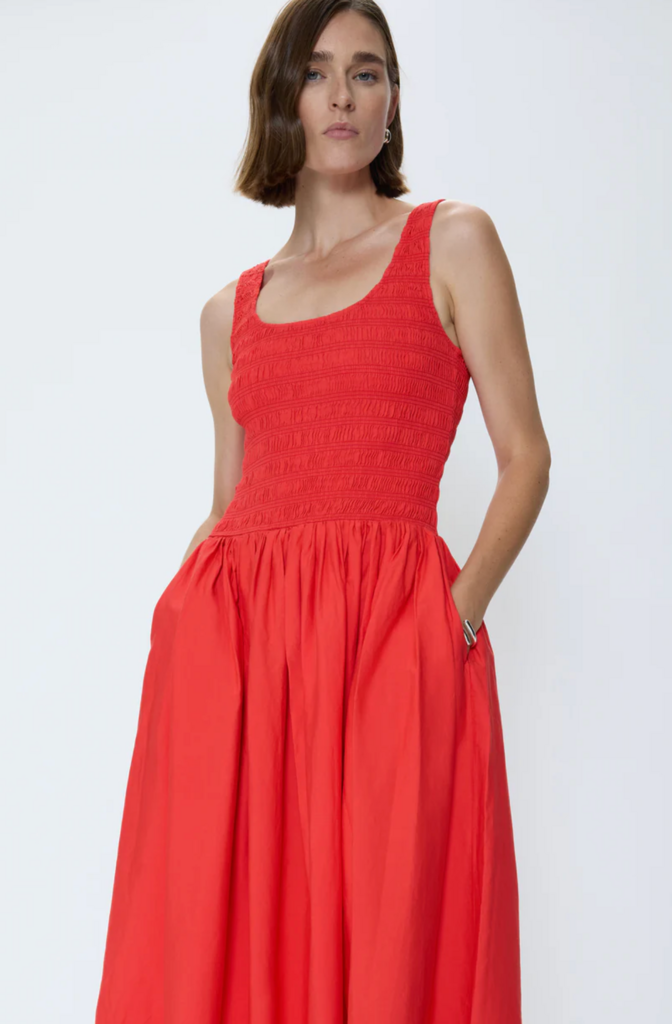 PISTOLA ALESSIA SMOCKED DROP WAIST DRESS