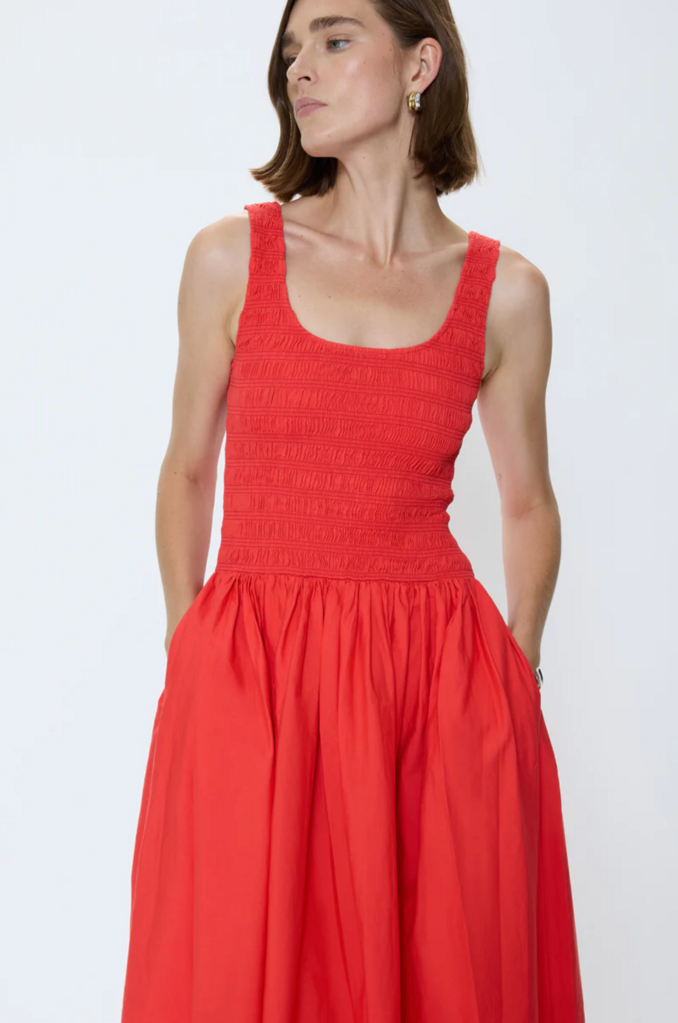 PISTOLA ALESSIA SMOCKED DROP WAIST DRESS