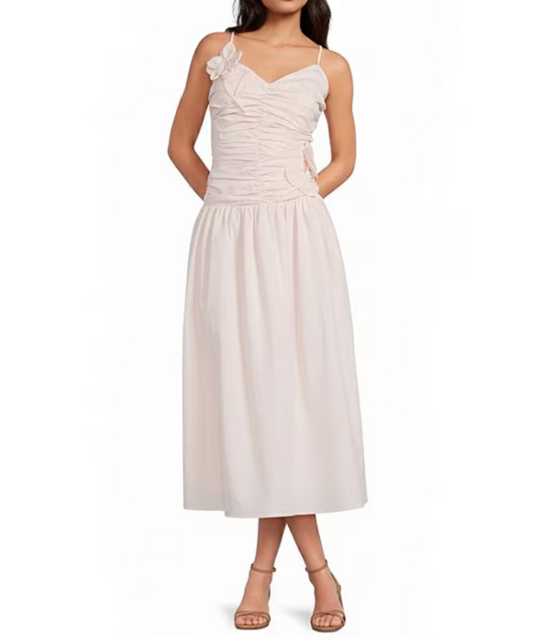 Lucy Paris HARLOWE RUCHED MIDI DRESS