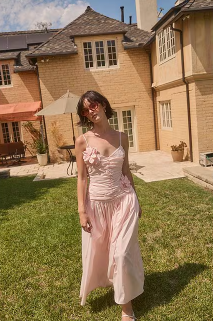 Lucy Paris HARLOWE RUCHED MIDI DRESS