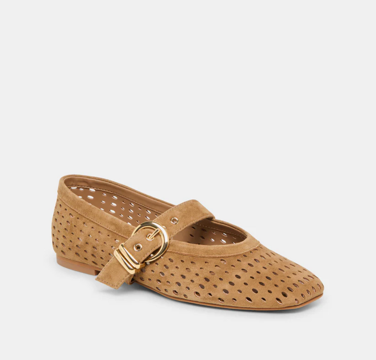 DOLCE VITA MIKEL PERFORATED SUEDE BALLET FLAT