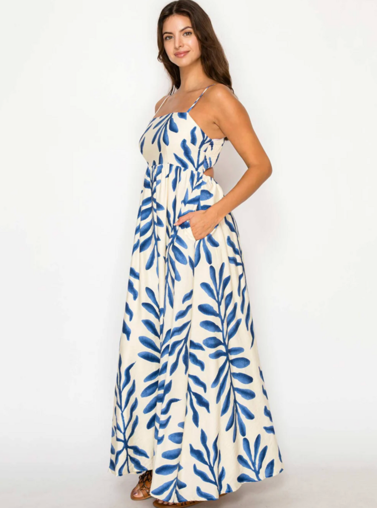 MEET ME IN SANTORINI AEGEAN FERN MAXI DRESS