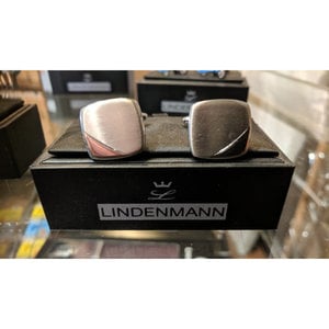 Lindenmann Brushed Silver Square Cufflinks