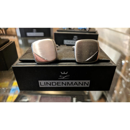 Lindenmann Brushed Silver Square Cufflinks Lindenmann Brushed Silver Square Cufflinks