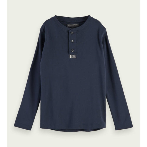 Scotch & Soda Cotton Grandad L/S T-Shirt Scotch & Soda Cotton Grandad L/S T-Shirt