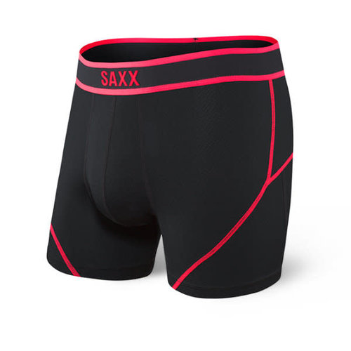 SAXX Kinetic Boxer Brief - Black Neon Red