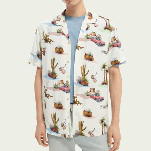 Scotch & Soda Printed Cadillac Hawaiian Shirt Scotch & Soda Printed Cadillac Hawaiian Shirt