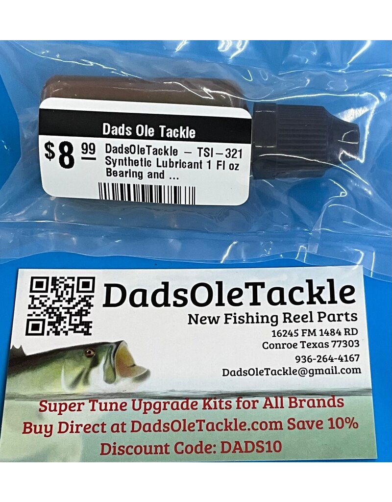 DadsOleTackle - TSI-321 Specially Formulated Synthetic Lubricant Fishing Reel Bearing Oil in 1 oz. Needle Dropper Bottle