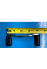 Abu Garcia 1313496 - 4 inch - Silver Gray Curved Handle with Black Grips and 4 stainless Steel Bearings