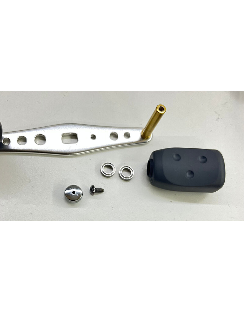 Abu Garcia Abu Garcia Ambassadeur Silver Anodized Aluminum Handle Large Gray Grips with Bearings