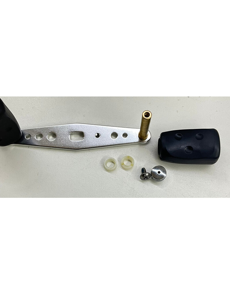 Abu Garcia Abu Garcia Ambassadeur Silver Anodized Aluminum Handle Black Grips with Bushings