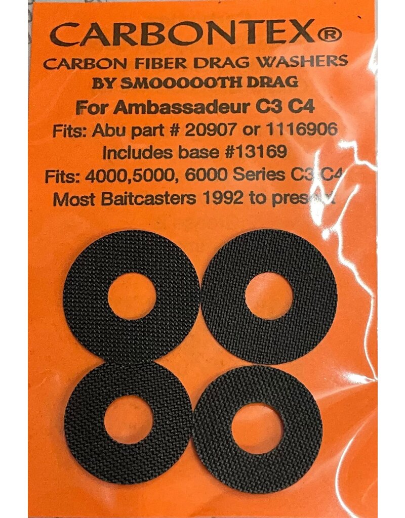 Smoooooth Drag Carbon Drag Washers to fit most Abu Garcia Ambassadeur Round Reels - CD101
