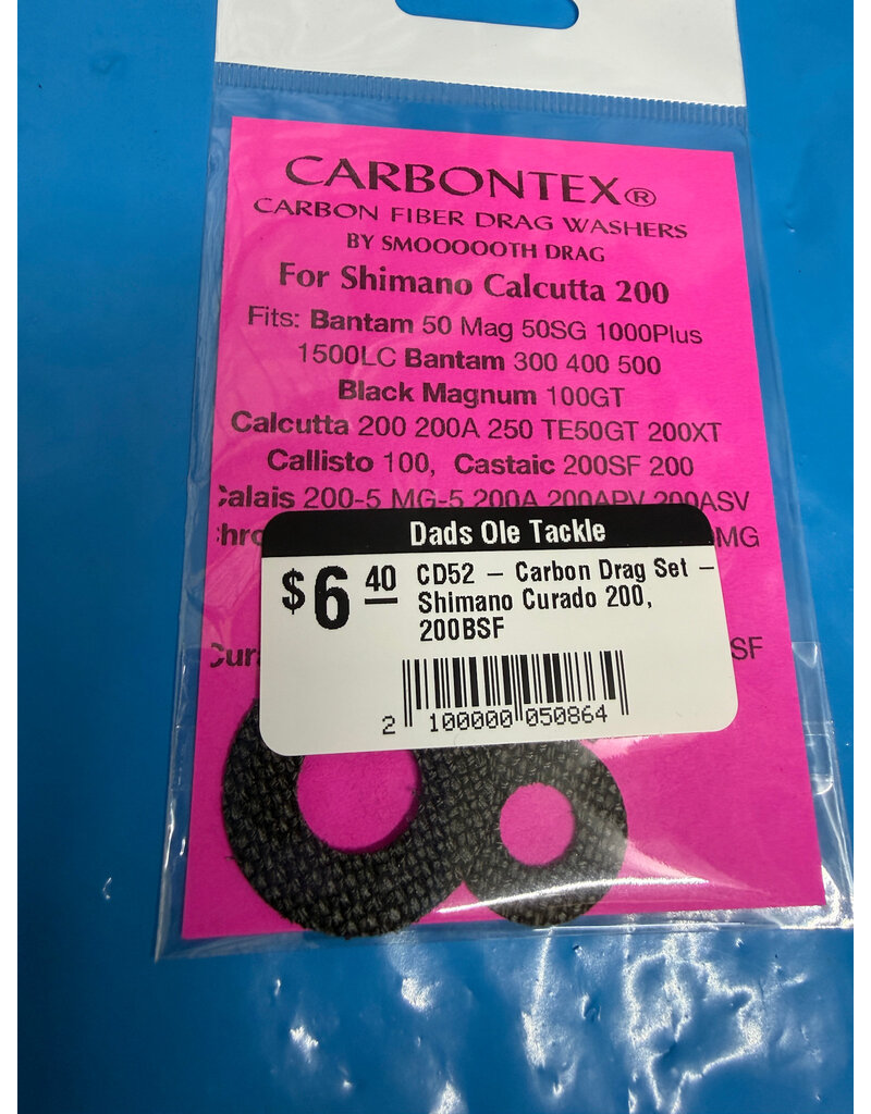 Smoooooth Drag Carbon Drag Washer Set to fit Many Shimano Bantam Calcutta Curado Castaic Calais Citica Chronarch reels see details CD52