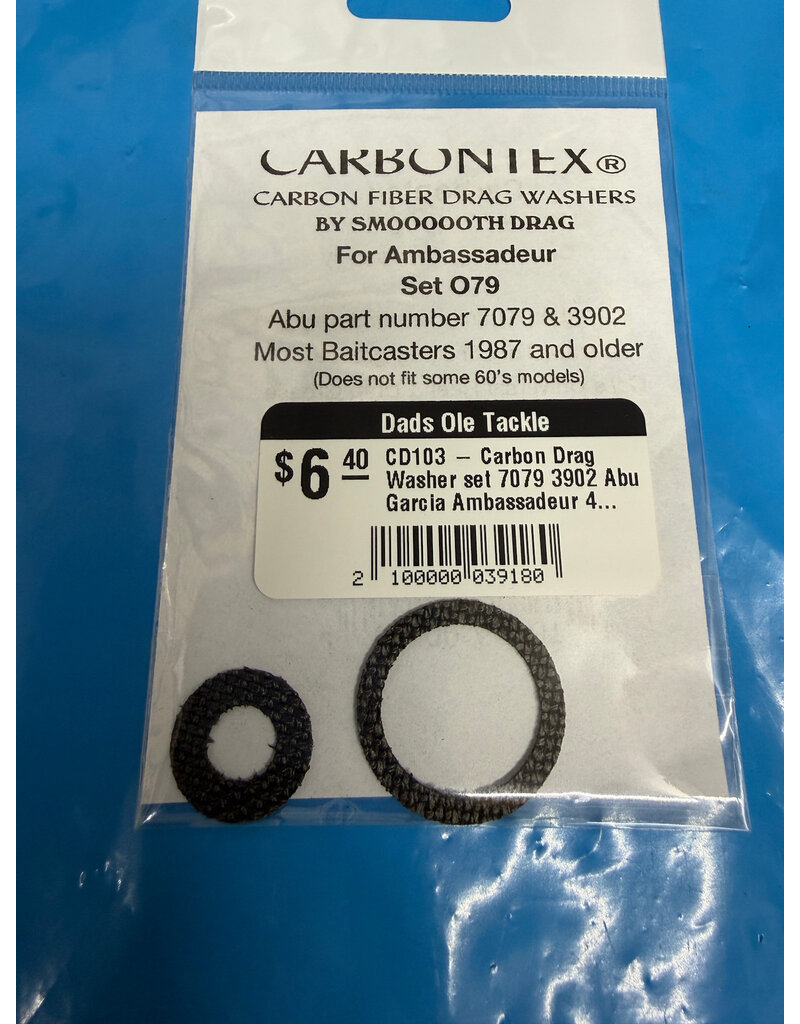 Smoooooth Drag Carbon Drag Washer set fits Abu Garcia Ambassadeur 4000, 5000, 6000 - CD103