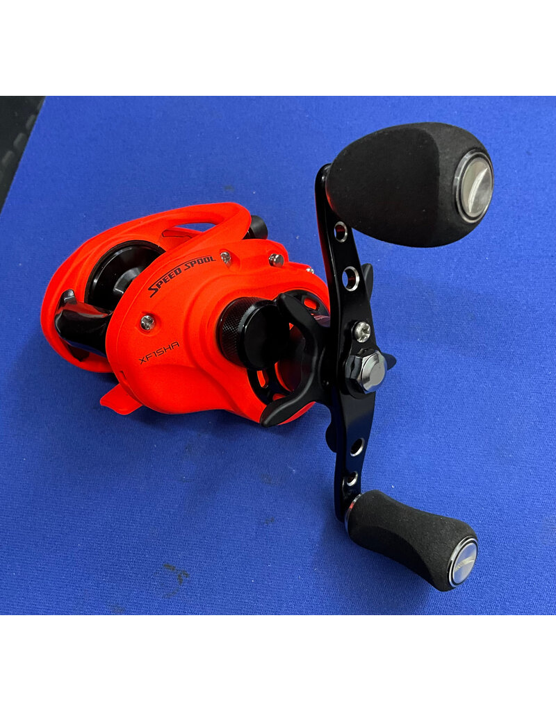 Lew's Xfinity XF1SHA Blaze Orange Low Profile Baitcast Fishing Reel Excellent!