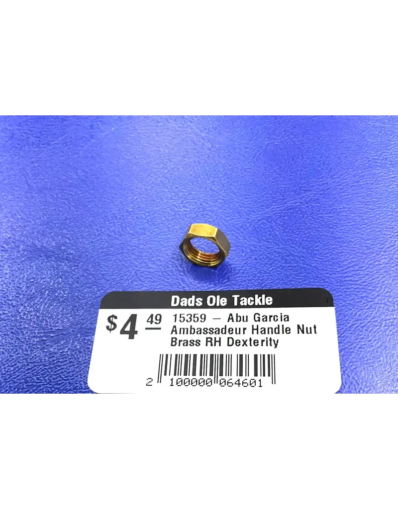 Abu Garcia 15359 -Right Hand Thread Handle Nut Brass - Abu Garcia Ambassadeur -