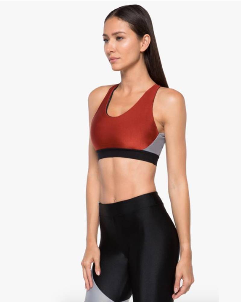 silver sports bra