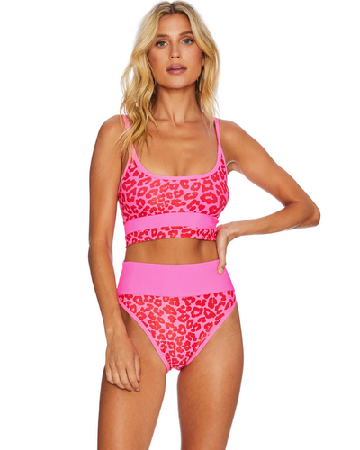 beach riot pink leopard swim