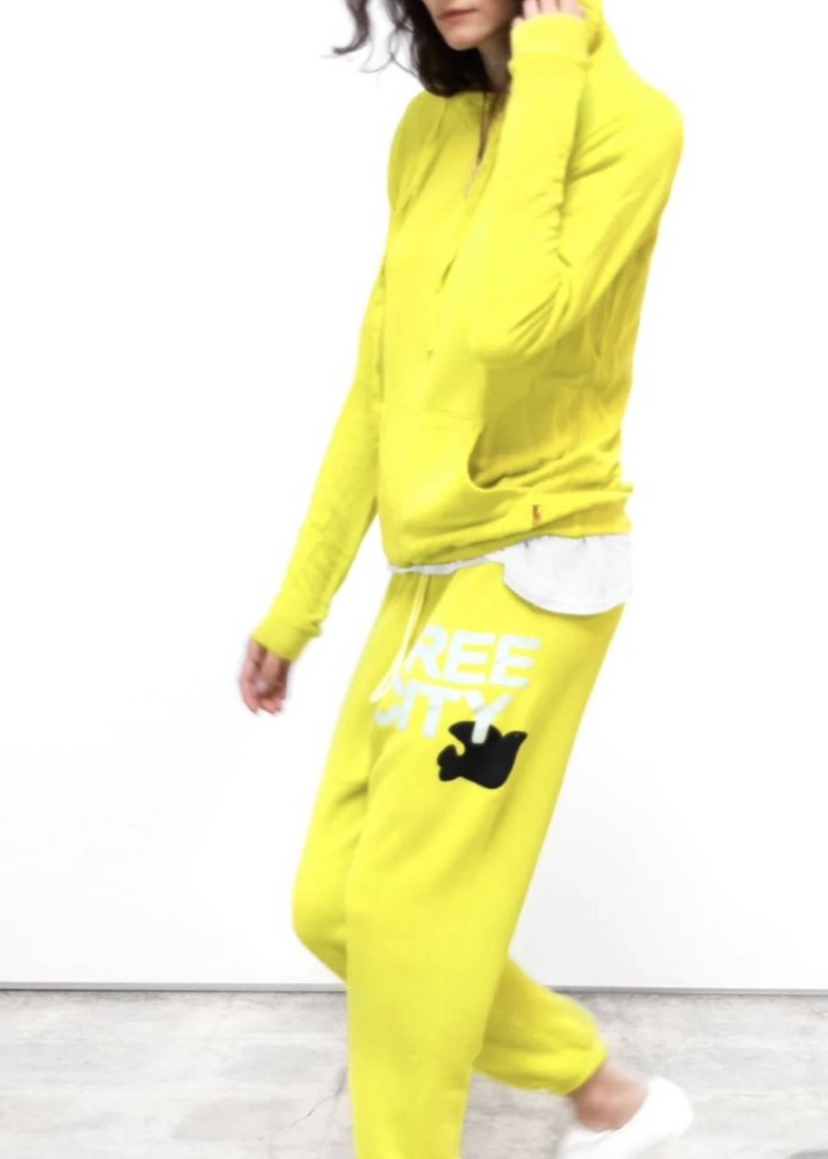 Free City Superfluff Lux Pullover Hoodie Glowlight Yellow